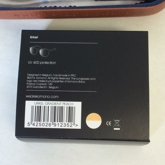 Komono Sunglasses Peach orange NEW Urkel UV 400 - Picture 11 of 12